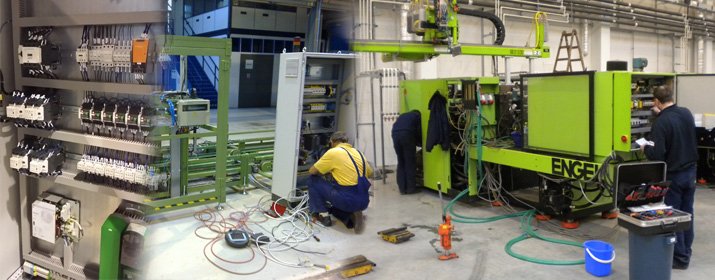 Technicians carrying out industrial equipment maintenance